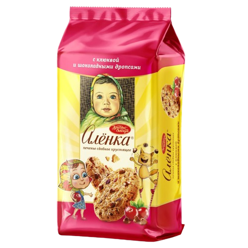 (810) Alyonka Crispy Cookies with Cranberries and Chocolate Cookies 140g