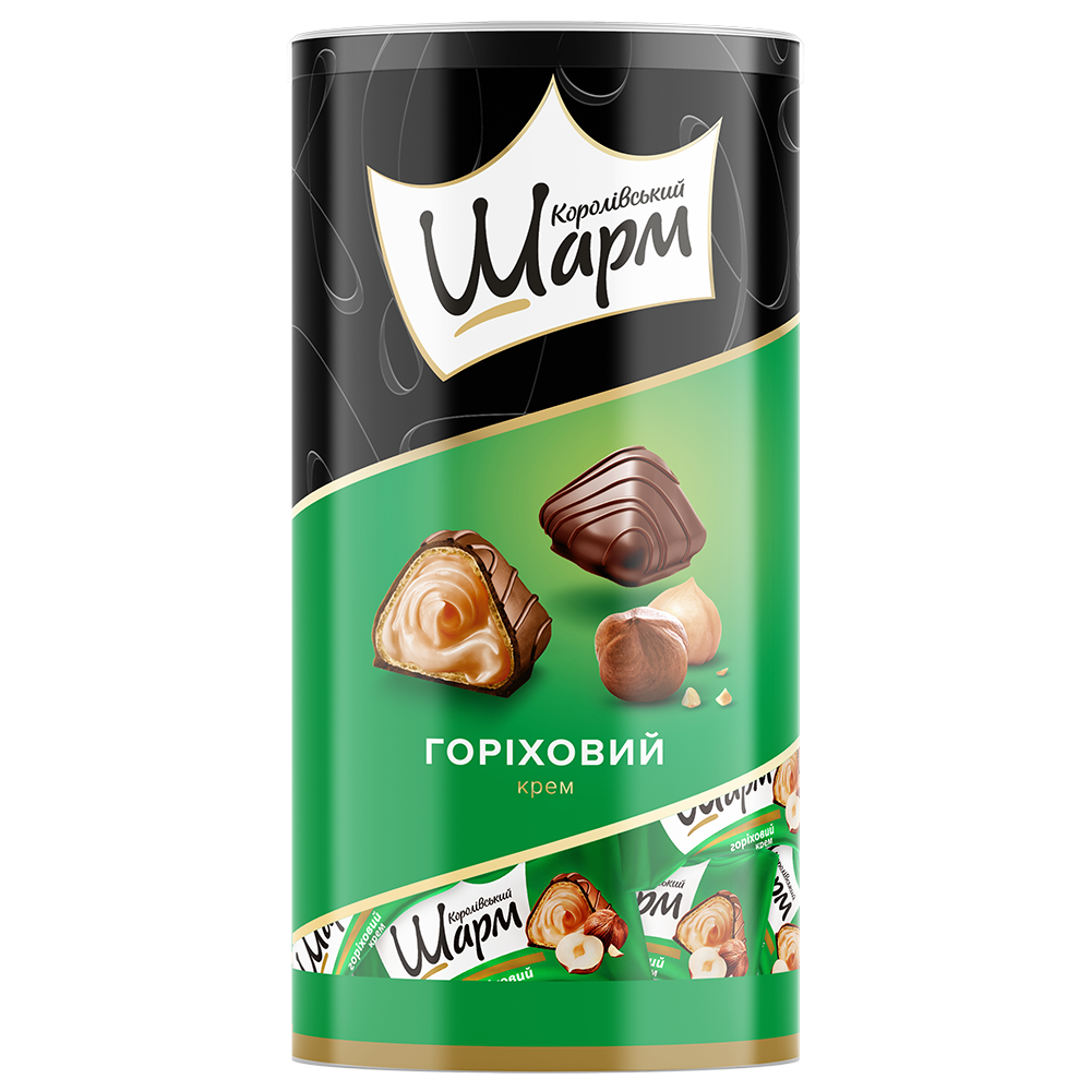 (UA219) Green - Candies "Royal Charm" with Nut Filling, 235g