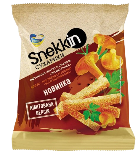 (UA188)  Snekkin wheat-rye crackers with wild mushroom flavor 70g