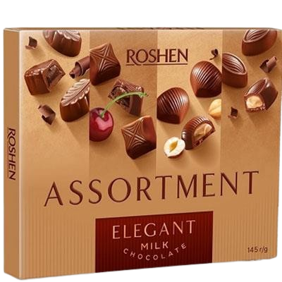 (UA038) Assortment elegant milk chocolate  154 gr